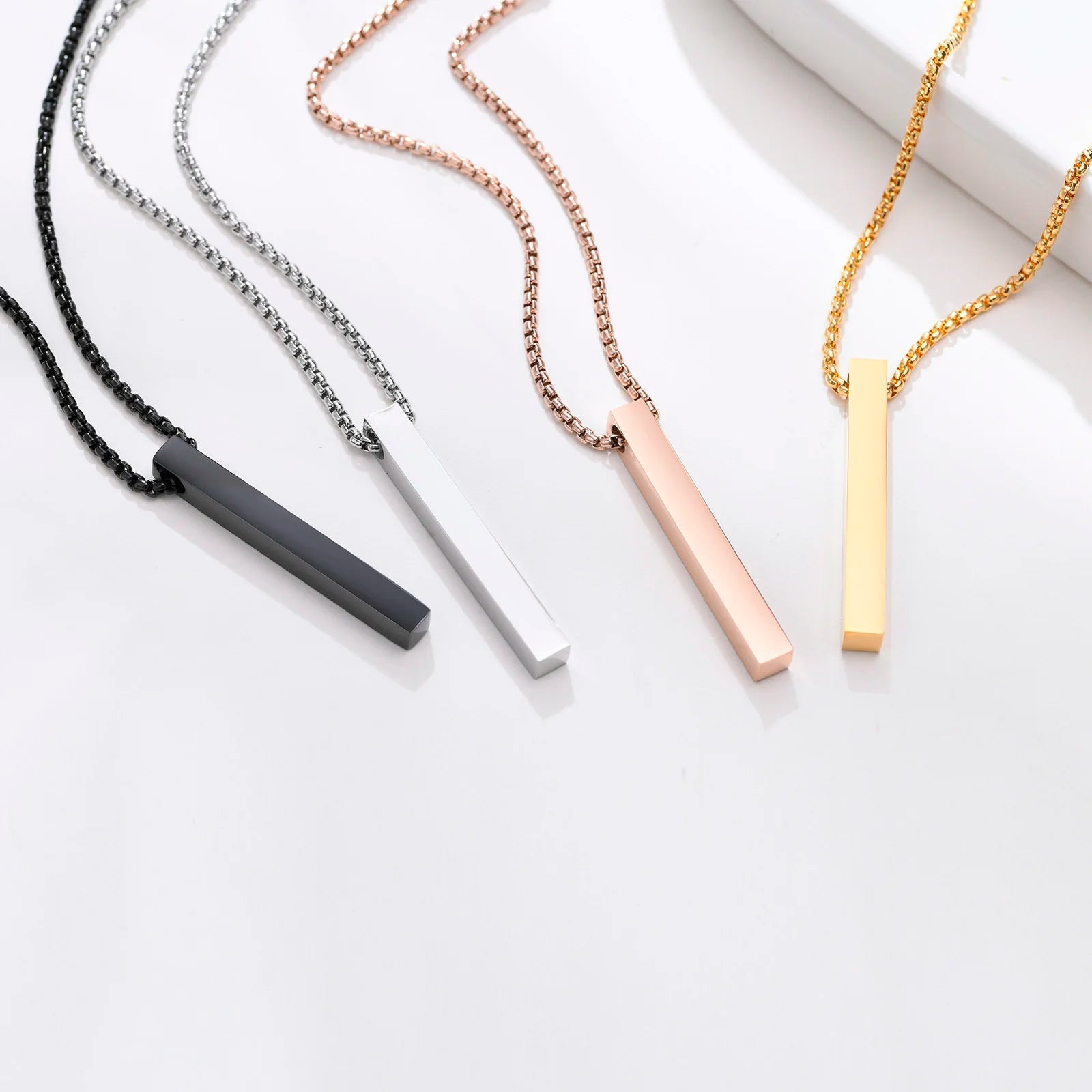 Modern Stainless Steel Pillar Pendant Necklace - ATLAS 1 - Techwear Store