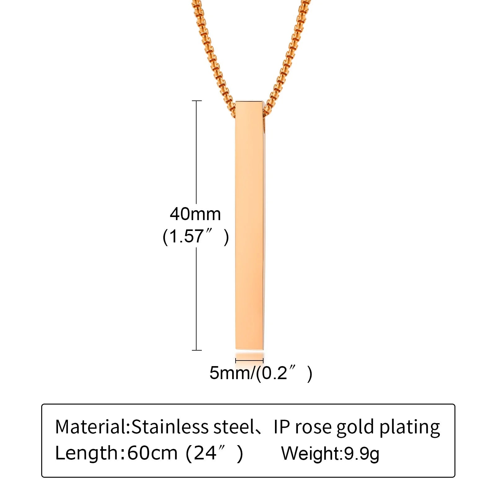 Modern Stainless Steel Pillar Pendant Necklace - ATLAS 1 - Techwear Store