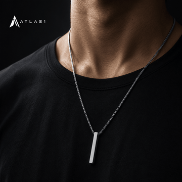 Modern Stainless Steel Pillar Pendant Necklace - ATLAS 1