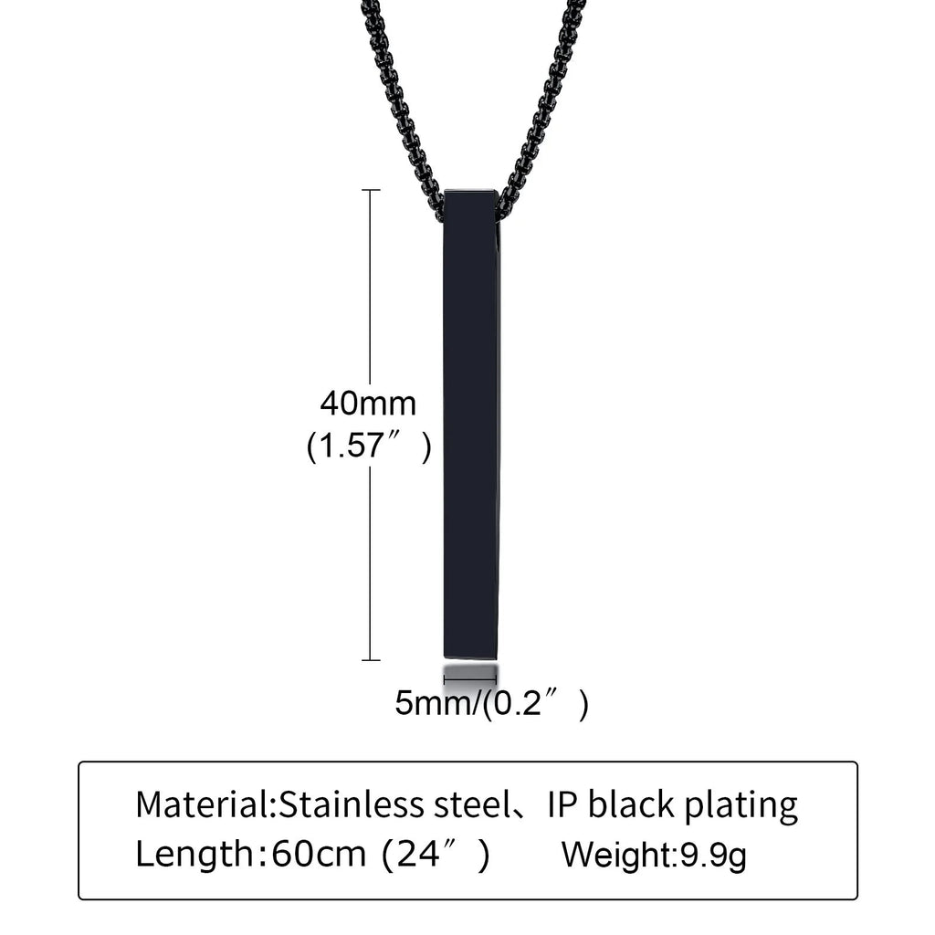 Modern Stainless Steel Pillar Pendant Necklace - ATLAS 1 - Techwear Store