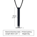 Modern Stainless Steel Pillar Pendant Necklace - ATLAS 1 - Techwear Store
