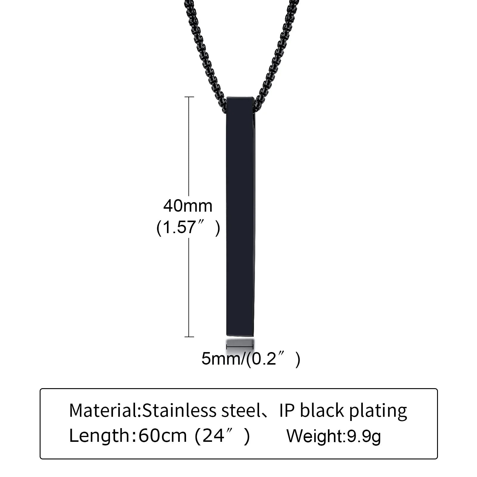 Modern Stainless Steel Pillar Pendant Necklace - ATLAS 1 - Techwear Store