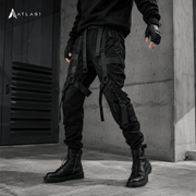 Pantalones Cargo Techwear Punk con Múltiples Cintas