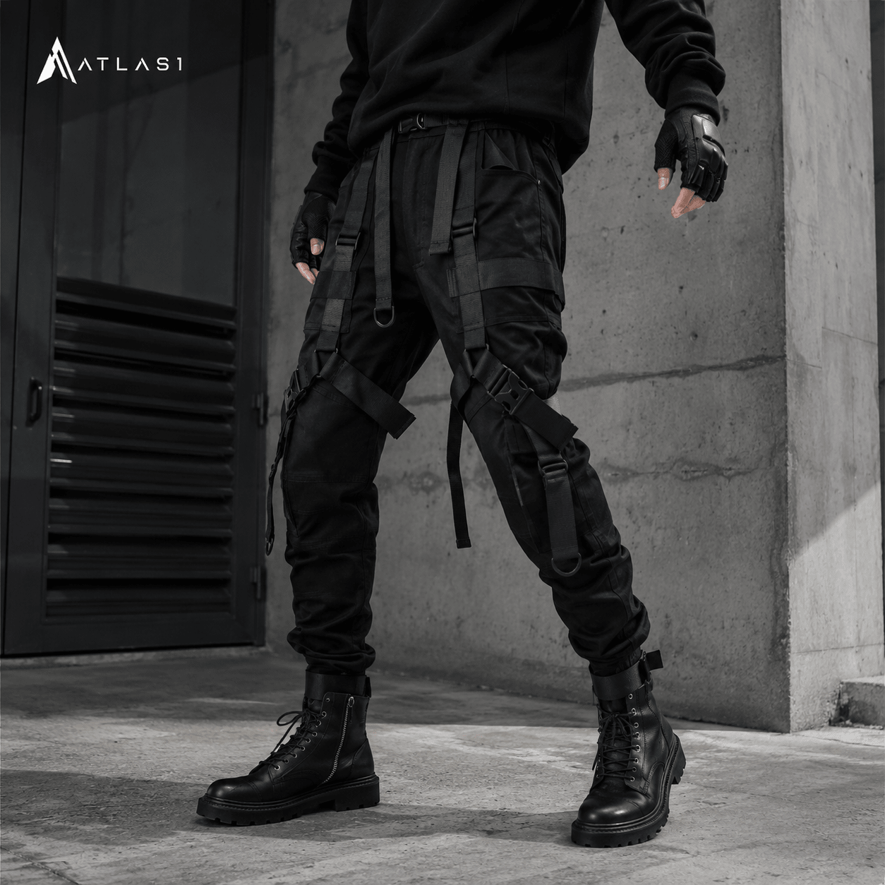 Multi Ribbon Punk Techwear Cargo Pants - ATLAS 1