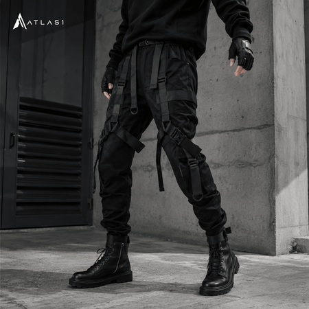Multi Ribbon Punk Techwear Cargo Pants