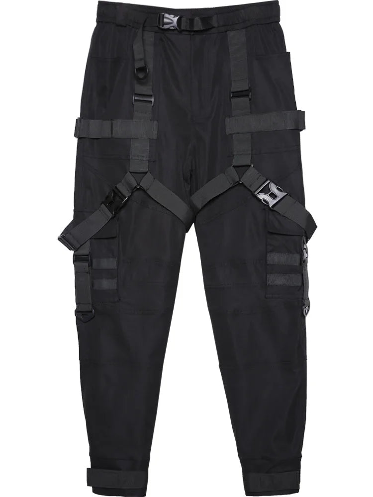 Multi Ribbon Punk Techwear Cargo Pants - ATLAS 1