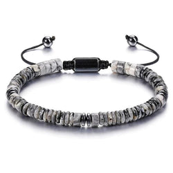 Natural Stone Flat Bead Adjustable Bracelet - ATLAS 1
