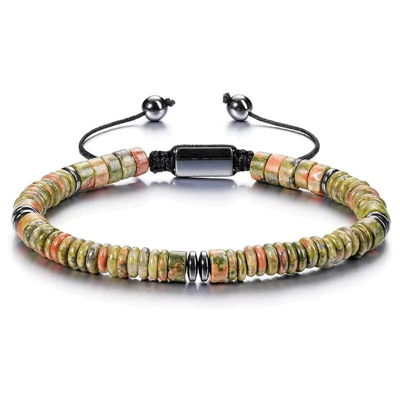 Natural Stone Flat Bead Adjustable Bracelet - ATLAS 1