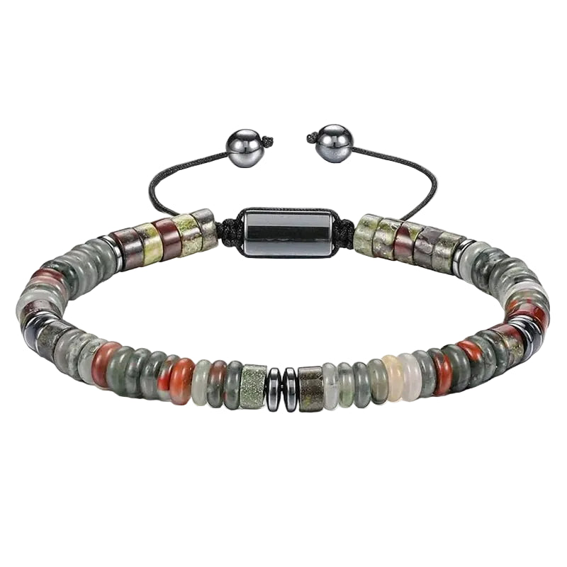Natural Stone Flat Bead Adjustable Bracelet - ATLAS 1