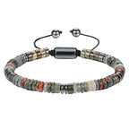 Natural Stone Flat Bead Adjustable Bracelet - ATLAS 1