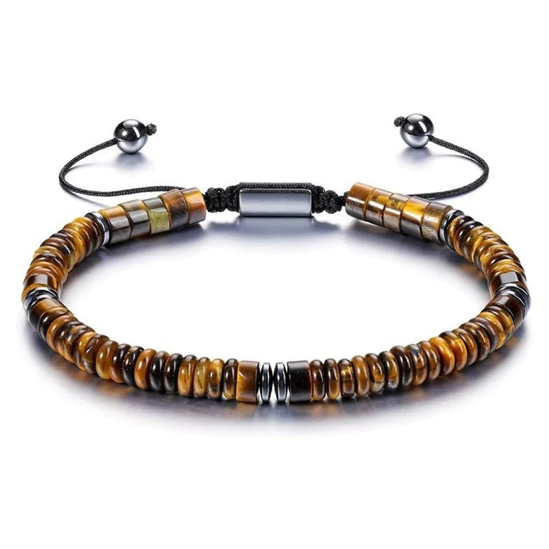 Natural Stone Flat Bead Adjustable Bracelet - ATLAS 1