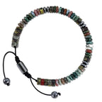 Natural Stone Flat Bead Adjustable Bracelet - ATLAS 1