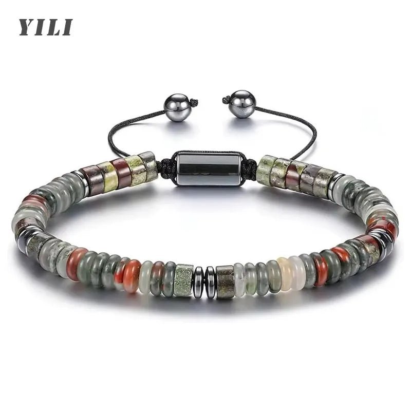 Natural Stone Flat Bead Adjustable Bracelet - ATLAS 1