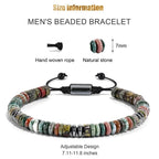 Natural Stone Flat Bead Adjustable Bracelet - ATLAS 1