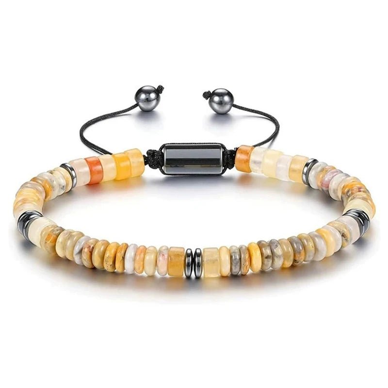Natural Stone Flat Bead Adjustable Bracelet - ATLAS 1