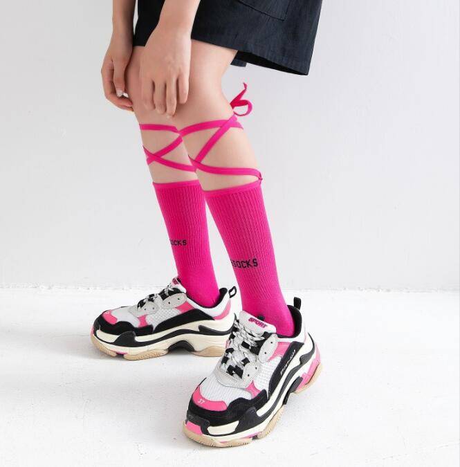 Neon Color Techwear Socks With Fluorescent Straps - ATLAS 1