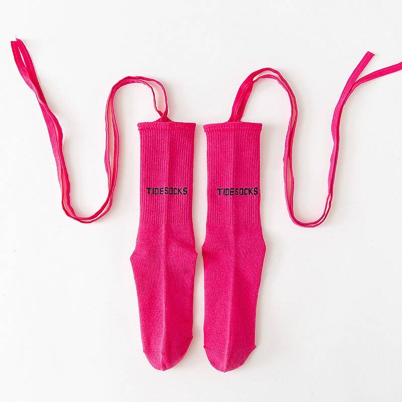 Neon Color Techwear Socks With Fluorescent Straps - ATLAS 1