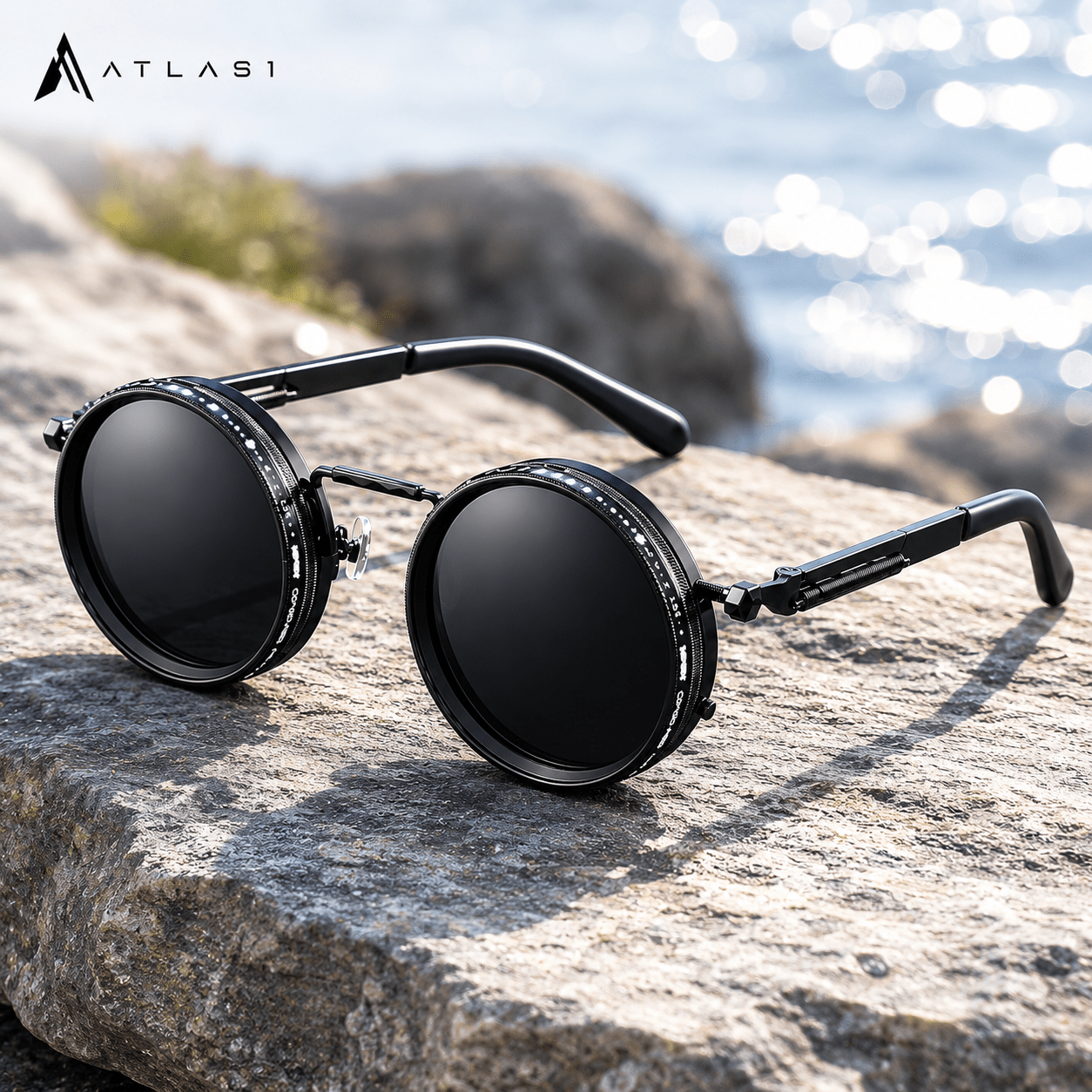 Noir™ — Adjustable Polarized Round Sunglasses - ATLAS 1