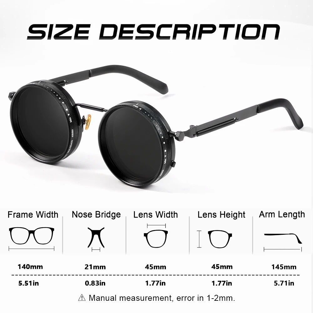 Noir™ — Adjustable Polarized Round Sunglasses - ATLAS 1