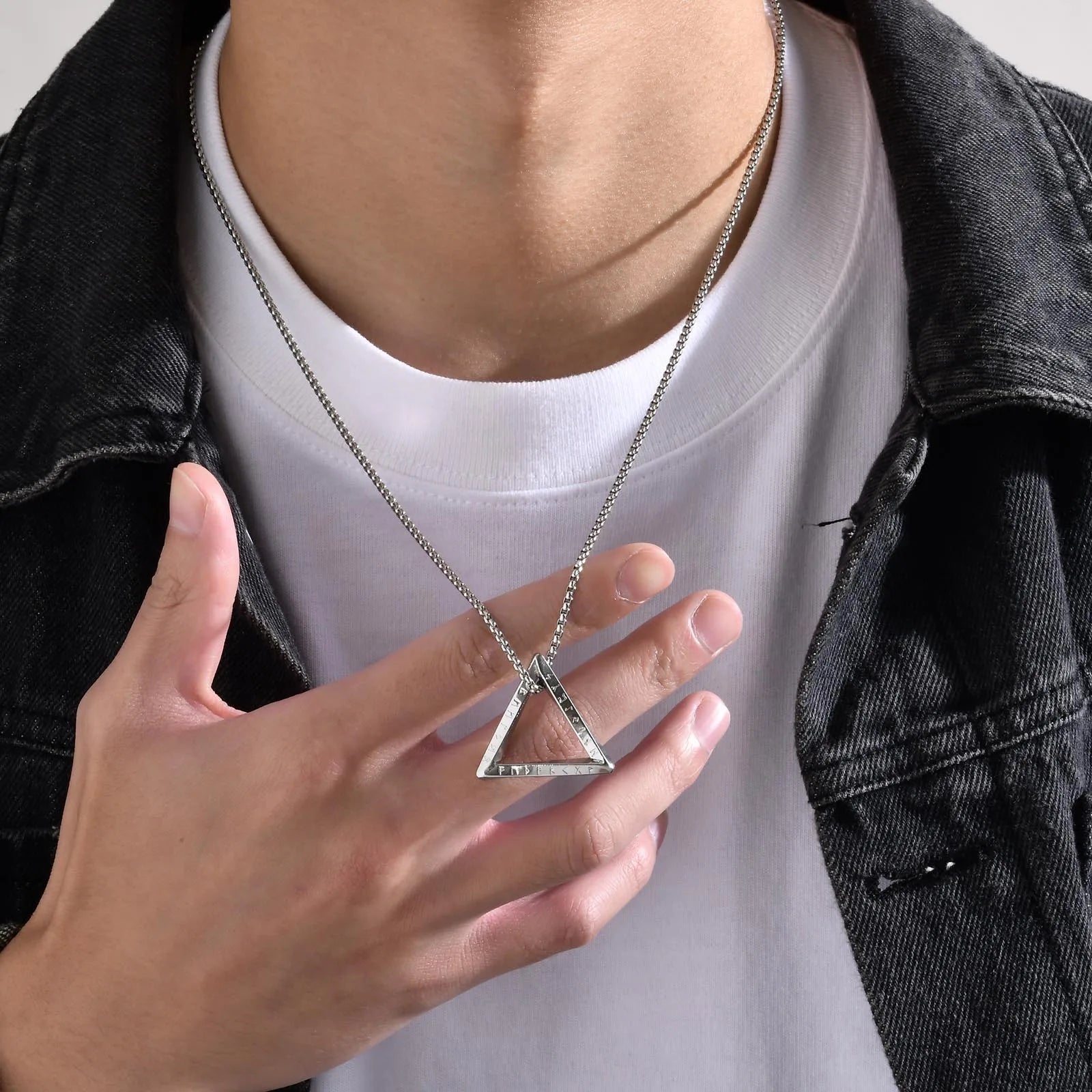 Nordic Rune Triangle Charm Necklace - ATLAS 1