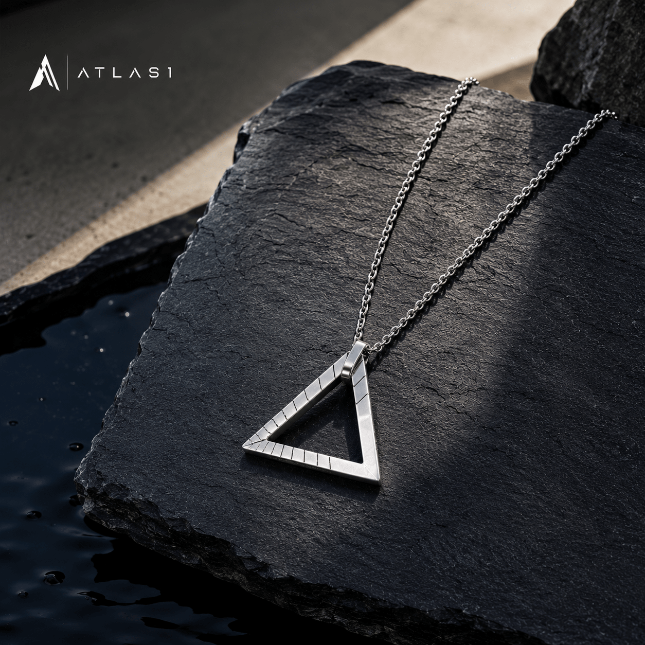 Nordic Rune Triangle Charm Necklace - ATLAS 1