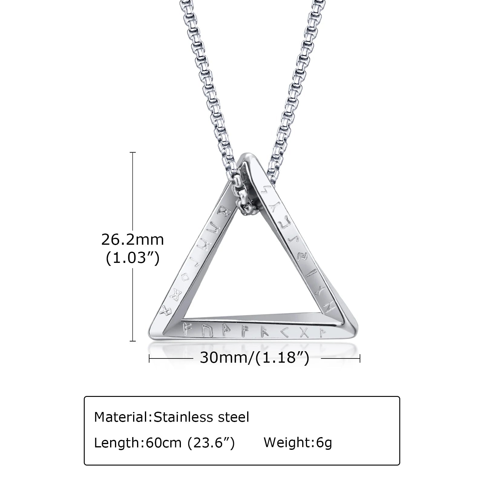 Nordic Rune Triangle Charm Necklace - ATLAS 1