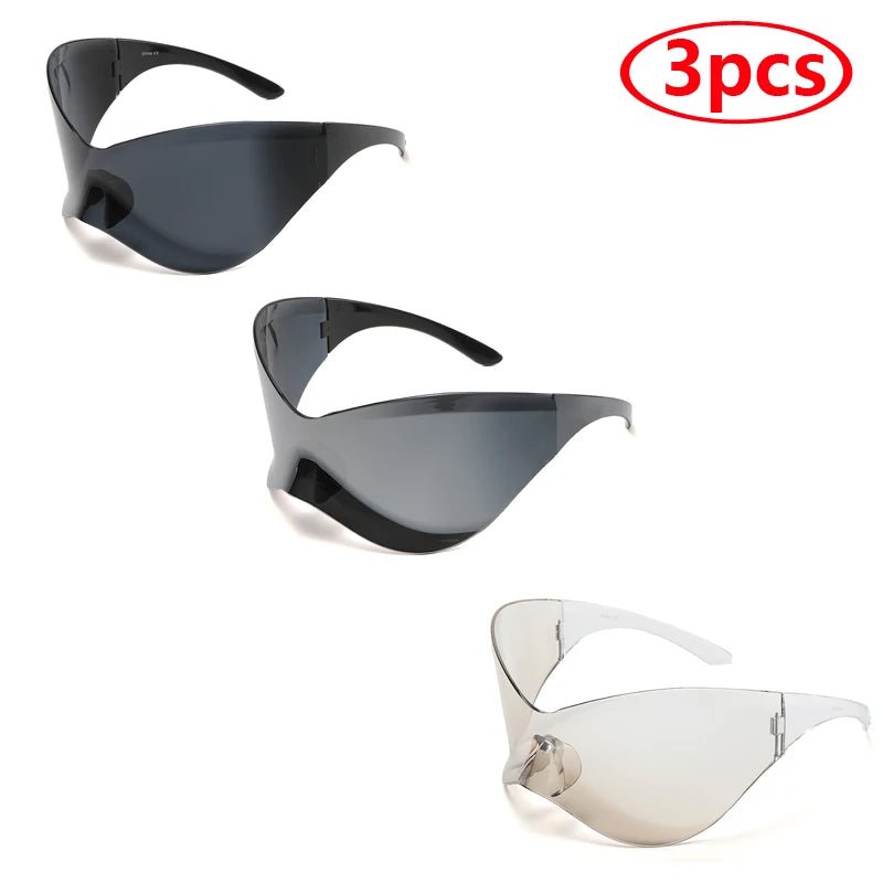 Oversized Punk Rimless One Piece Sunglasses - ATLAS 1