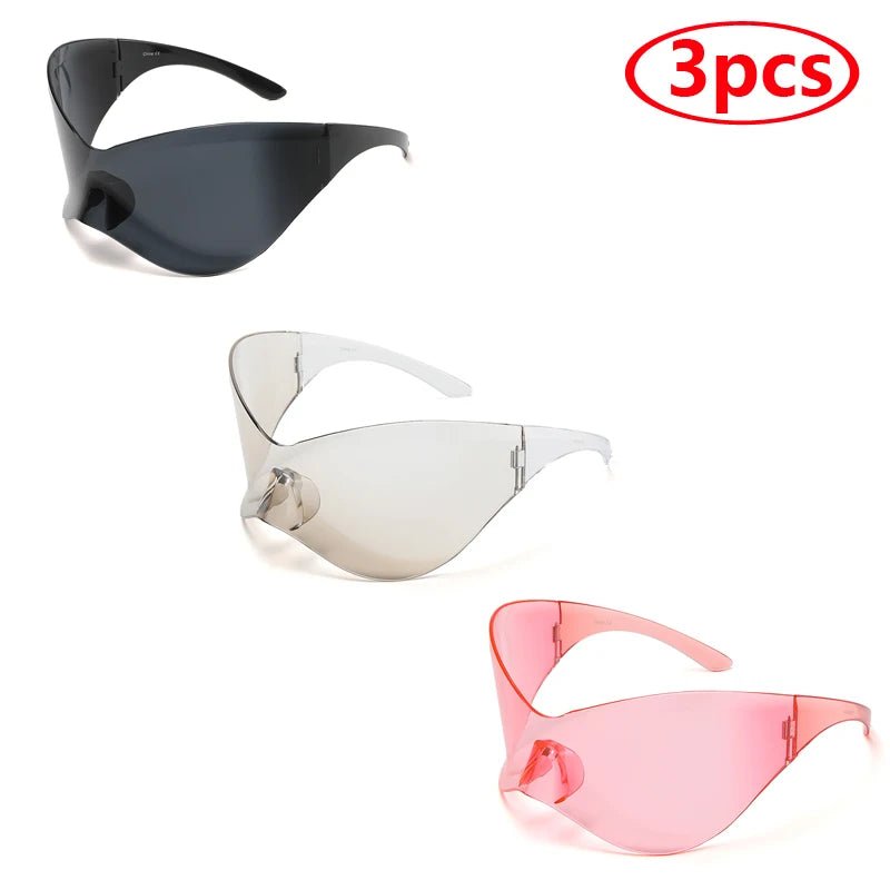 Oversized Punk Rimless One Piece Sunglasses - ATLAS 1