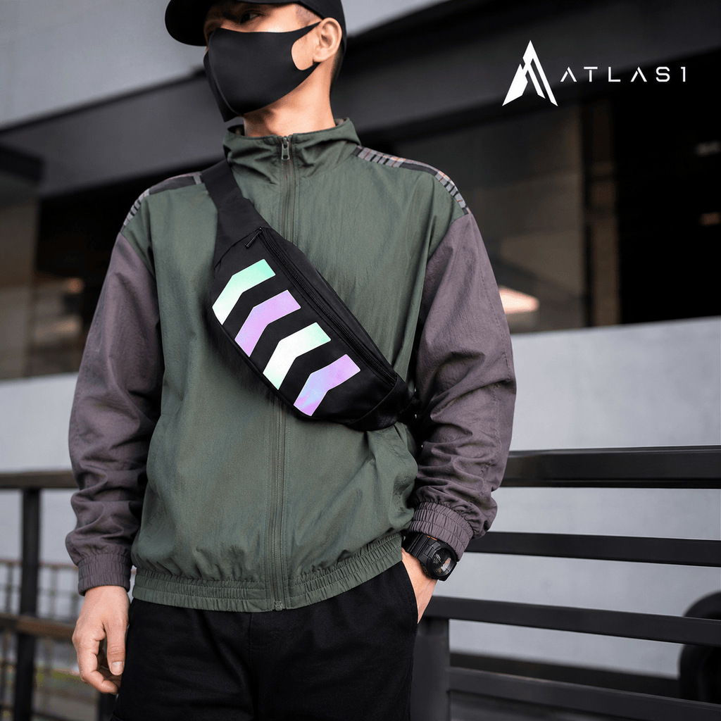 Oxford Reflective Stripes Techwear Waist Bag - ATLAS 1
