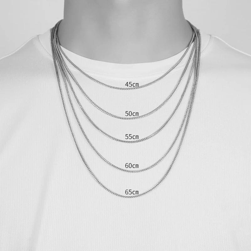 Polished Tungsten Engraved Pendant Chain Necklace - ATLAS 1 - Techwear Store