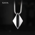 Polished Tungsten Engraved Pendant Chain Necklace - ATLAS 1 - Techwear Store