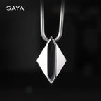 Polished Tungsten Engraved Pendant Chain Necklace - ATLAS 1 - Techwear Store
