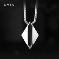 Polished Tungsten Engraved Pendant Chain Necklace - ATLAS 1 - Techwear Store