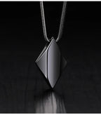 Polished Tungsten Engraved Pendant Chain Necklace - ATLAS 1 - Techwear Store