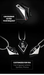 Polished Tungsten Engraved Pendant Chain Necklace - ATLAS 1 - Techwear Store