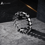 Punk Fishbone Wedding Band Ring - ATLAS 1