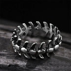 Punk Fishbone Wedding Band Ring - ATLAS 1