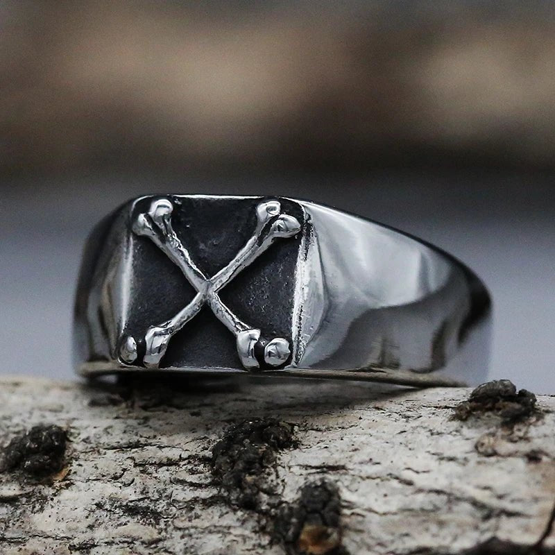 Punk Fishbone Wedding Band Ring - ATLAS 1