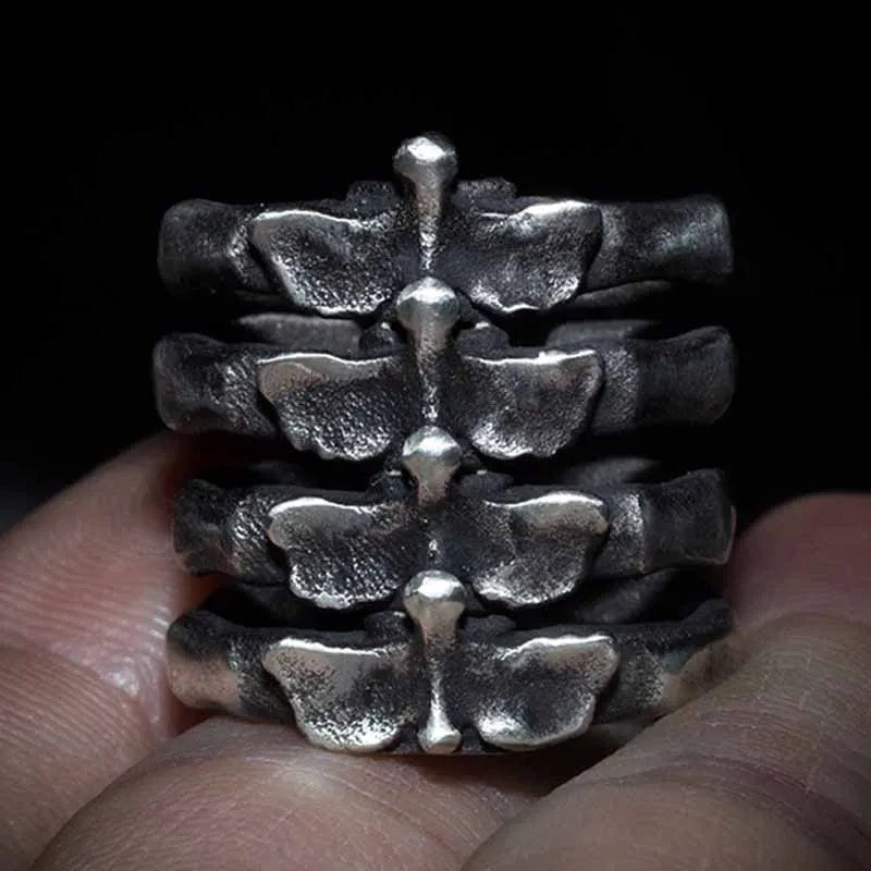 Punk Fishbone Wedding Band Ring - ATLAS 1