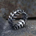 Punk Fishbone Wedding Band Ring - ATLAS 1
