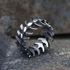 Punk Fishbone Wedding Band Ring - ATLAS 1