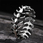 Punk Fishbone Wedding Band Ring - ATLAS 1