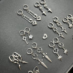 Punk Grunge Rivet Chain Drop Earrings - ATLAS 1