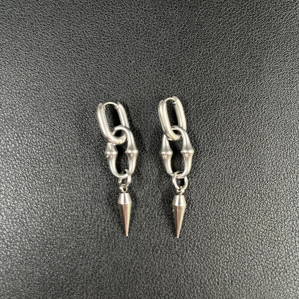 Punk Grunge Rivet Chain Drop Earrings - ATLAS 1