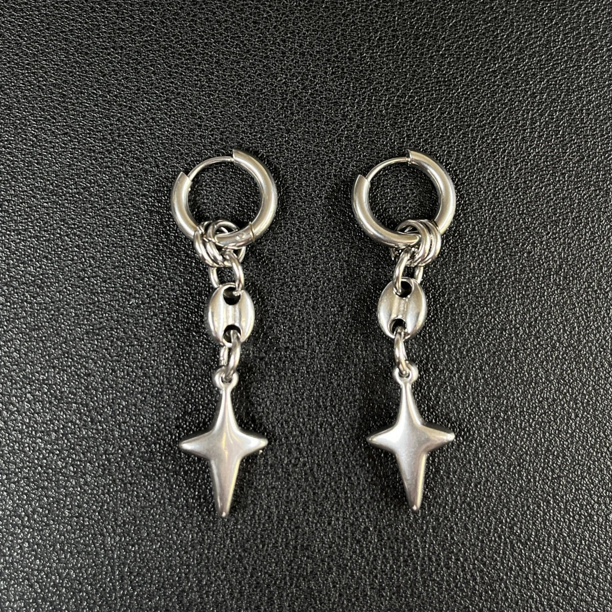 Punk Grunge Rivet Chain Drop Earrings - ATLAS 1