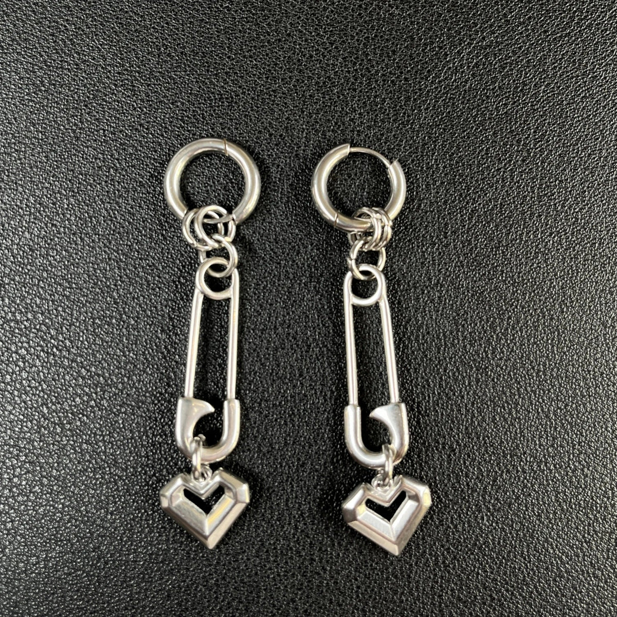 Punk Grunge Rivet Chain Drop Earrings - ATLAS 1