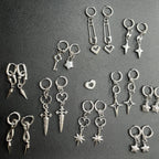 Punk Grunge Rivet Chain Drop Earrings - ATLAS 1