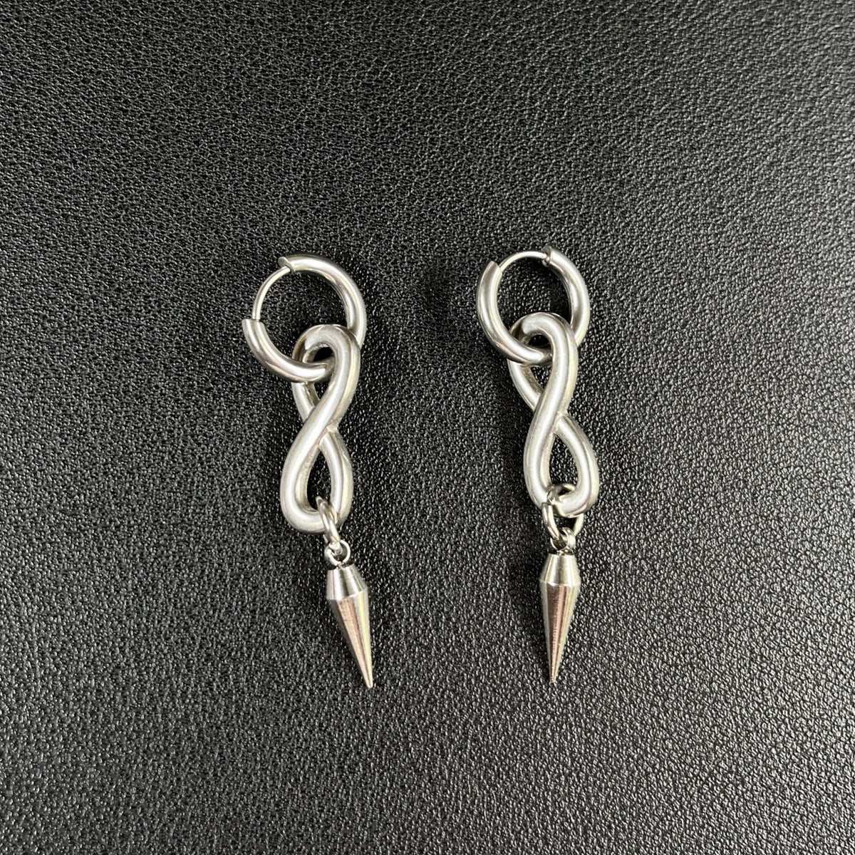 Punk Grunge Rivet Chain Drop Earrings - ATLAS 1