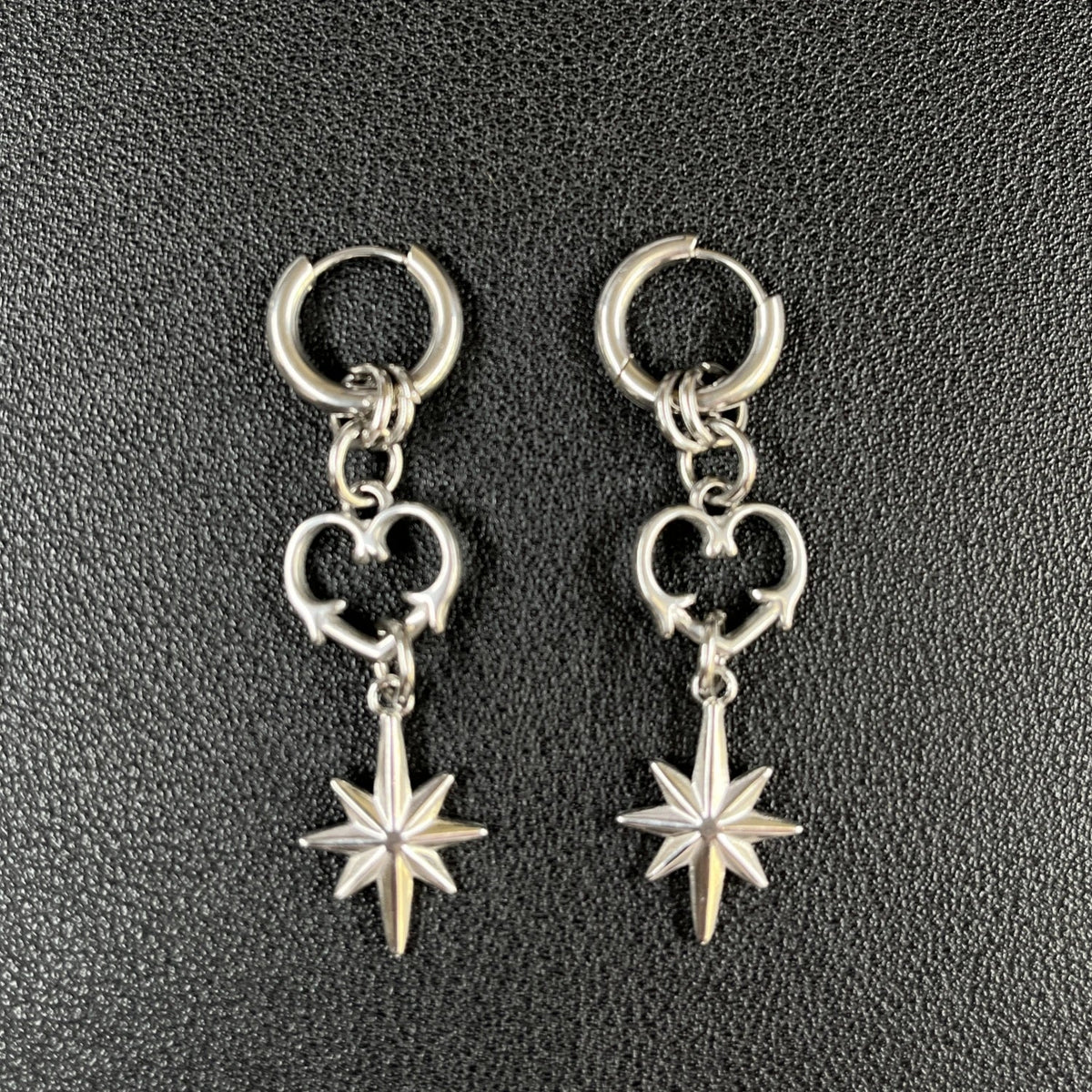 Punk Grunge Rivet Chain Drop Earrings - ATLAS 1