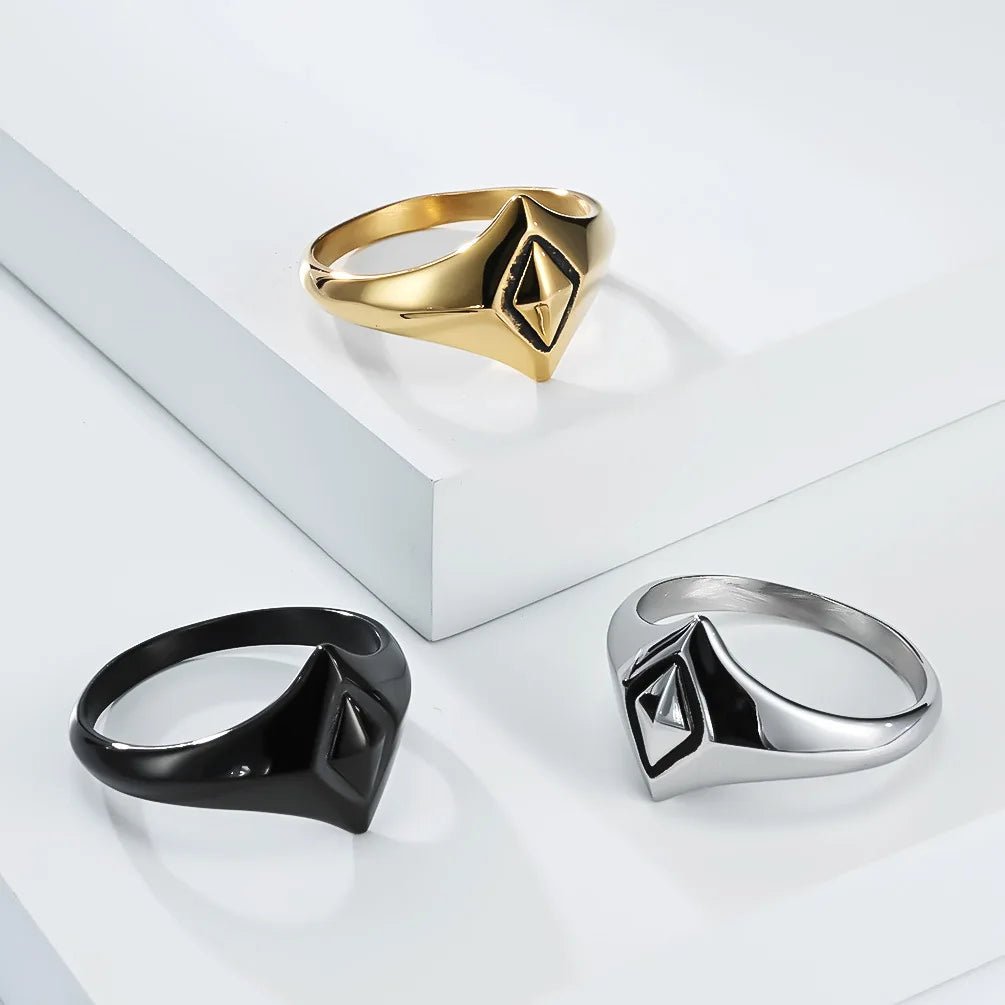 Punk Vintage Rhombus Stainless Steel Ring - ATLAS 1